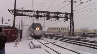 SEPTA and Amtrak in the snow at Holmesburg Junction [upl. by Aivun]