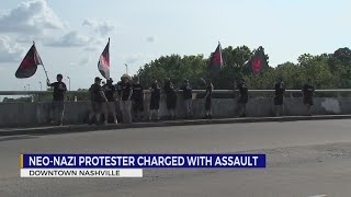 NeoNazi protester charged with assault in Nashville [upl. by Anirehtac]