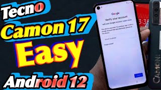 Tecno Camon 17 cg6jFrp Bypass Android 12 latest Update [upl. by Nottap]