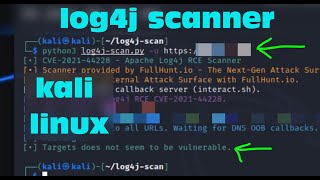 Log4j rce scanner in Kali linux How to scan vulnerability  Automated [upl. by Marrissa776]