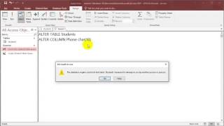 SQL with Microsoft Access 2016 lesson 3  Alter Table [upl. by Yerffoej]