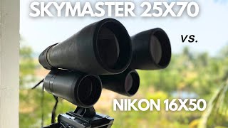 Celestron SkyMaster 25X70 vs Nikon 16X50 for Ultimate Terrestrial and Celestial Observations [upl. by Kory]