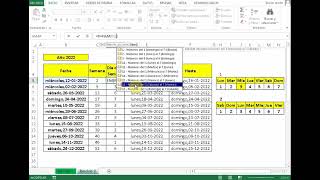 Funciones NUMDESEMANA y DIASEM de Excel para Calcular a que Semana corresponde una Fecha [upl. by Noma485]