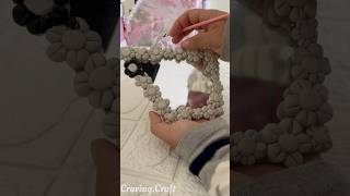 DIY flower mirror 🪞  pinteresty mirror ideas 💡 old mirror makeover cute mirror DIY craft [upl. by Gard]