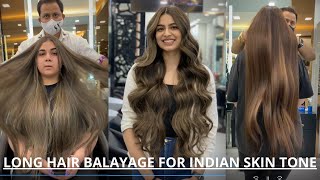 Sunkissed Balayage for long Hair on Indian skin tone Trendy 2021 [upl. by Clementine]