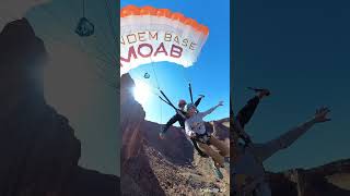 Want to smile Watch her make a tandem BASE jump into Mineral Bottom Canyon with Tandem BASE Moab [upl. by Merwin]