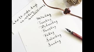 how to write in modern calligraphy for beginners  DAYS [upl. by Notxarb57]