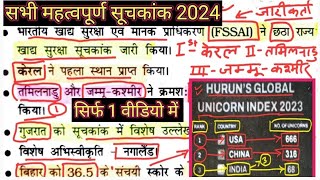 🔥 सभी महत्त्वपूर्ण सूचकांक 2024  Suchkank 2024  Important Index Suchkank Current Affairs 2024 [upl. by Brenda879]