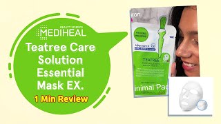 Mediheal Teatree Care Solution Essential Mask EX Review  Maccaron 1 Min Review [upl. by Htinnek]