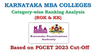 PGCET MBA 2024 CutRank Analysis CategoryWise Guide for SC ST GM 2A 2B 3A 3B in Karnataka [upl. by Washko927]