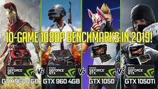 GTX 1050ti vs 1050 vs 960 4GB vs 960 2GB in 10 GAMES 1080p [upl. by Demetra]