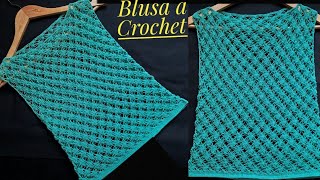 BLUSA Tejido Crochet paso a pasoCómo Hacer Blusa a GanchilloCómo tejer blusaBlusa a CrochéCrochê [upl. by Aicilehp]