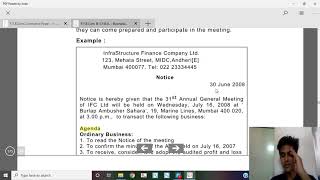 HOW TO PREPARE NOTICEAGENDARESOLUTIONBusiness communication FYBCOMSYBA FYJC SP CAFoundation [upl. by Ahsym]