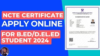 NCTE Certificate Apply Online II Apply NCTE Certificate II NCTE Certificate Download Process [upl. by Rise]