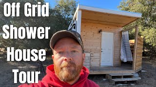 Off Grid Shower House Tour [upl. by Eicram84]