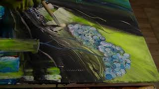 Abstrakt und Blüten abstract and flowers painting demonstration [upl. by Adnahc21]