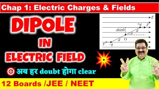 Torque on a dipole in electric field derivation  Electric fields amp charges  Khan Academy [upl. by Xavier]