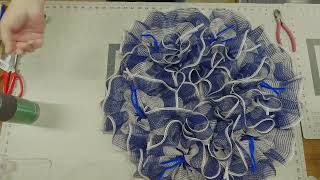 How to Make a Ruffle Blue and White Welcome Wreath [upl. by Darelle]