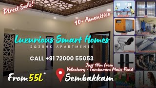 CHV50  Apartments for sale in Medavakkam near at Sembakkam from ₹55L onwards chennaihousingvlog [upl. by Ganiats702]