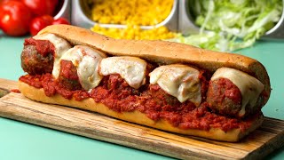 Giant Meatball Marinara Sub Recipe [upl. by Mychael]