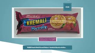 ULKER Rondo Cilekli Kremali Biskuvi  Sandwich Biscuits with Strawberry Cream 61g [upl. by Joe]