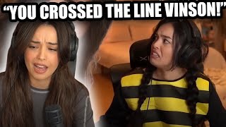 Valkyrae REACTS to Vinsons latest TROLL upload [upl. by Geldens474]