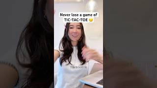 How to never lose a game of TicTacToe Have fun and GOODLUCK 🫡 tictactoe math gamestrategy [upl. by Alisa]