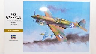 P40E Warhawk Hasegawa 132 Airplane Plastic model kit 63947 [upl. by Eeryt]