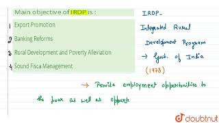 Main objective of IRDP is   CLASS 14  SOCIAL SECTORS POVERTY UNEMPLOYMENT DEVELOPMENT amp E [upl. by Sakmar787]