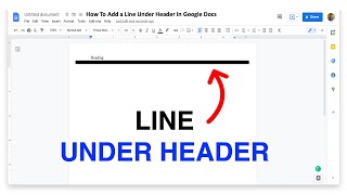 How To Add a Line Under Header In Google Docs [upl. by Alberto]