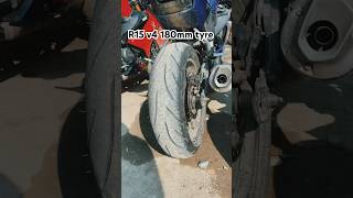 Yamaha R15 v4 180 Mm Tyre Install shortvideo trendingshorts r15v4 [upl. by Sueaddaht]