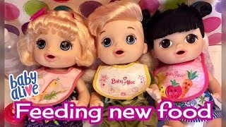 Feeding the BABY ALIVE SWEET SPOONFULS A new food packet recipe [upl. by Raffaj339]