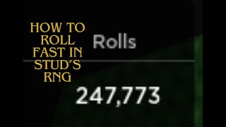 How to roll fast  Studs RNG [upl. by Marilou]