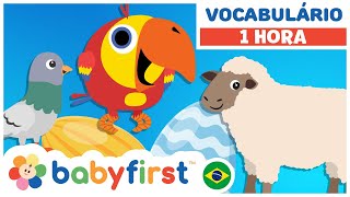 Desenhos Educativos para Crianças  aprender animais  ovos surpresa com Larry  BabyFirst Brasil [upl. by Ahsaek676]