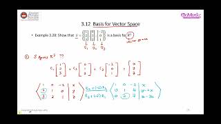 Part 24 Basis for a Vector Space [upl. by Ronoel923]