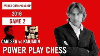 World Chess Championship 2016 Carlsen v Karjakin Game 2 [upl. by Notneb]