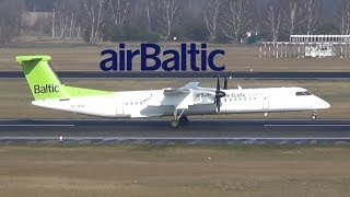 Air Baltic DHC8402 Dash 8 YLBAE takeoff  Berlin Tegel [upl. by Assilrac132]