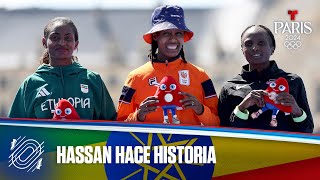 Sifan Hassan de Etiopía gana oro e impone récord en Maratón femenino  Juegos Olímpicos París 2024 [upl. by Hollis981]