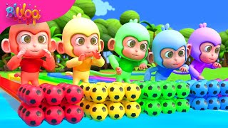 Five Little Monkeys Song 🔴Baa Baa Black Sheep❤️🌈Colorful Eggs 🔵BluLoo Nursery Rhymes amp Kids Songs💥 [upl. by Elboa]