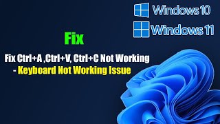 Fix CtrlA CtrlV CtrlC Not Working  Keyboard Not Working Issue In Windows 1110 [upl. by Arremat180]