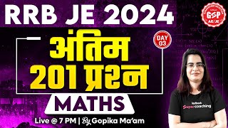 RRB JE 2024  RRB JE Maths Classes 2024  RRB JE Maths Mock Test  Maths by Gopika Maam [upl. by Millian]