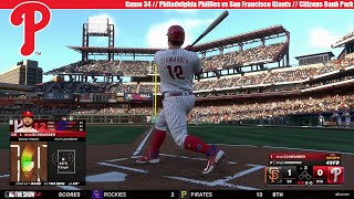 MLB The Show 24  Philadelphia Phillies vs San Francisco Giants  Game 34 [upl. by Murtha]