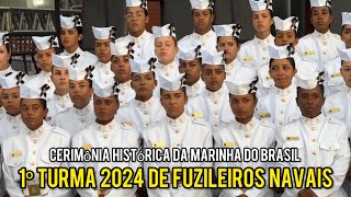 Cerimônia histórica na Marinha do Brasil 114 primeiras mulheres forjadas Soldados Fuzileiros Navais [upl. by Lledra918]