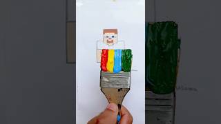 Minecraft steve colored brush art artisticusama viral art minecraft [upl. by O'Connor]