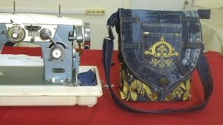 DIY Bag Jeans Fantasy Сумка рюкзак из джинсов своими руками полный МК и выкройка Джинсовая Фантазия [upl. by Casilda]