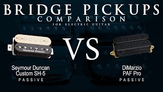 Seymour Duncan CUSTOM SH5 vs DiMarzio PAF PRO  Bridge Guitar Pickup Comparison Tone Demo [upl. by Sabsay]