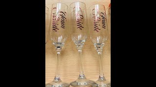 How to apply metallic adhesive sticker into champagne flute [upl. by Devland]