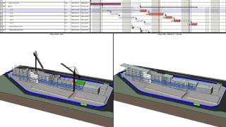 Synchro 4D Model  Planned v Actual Project [upl. by Dnumde]