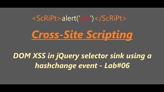 DOM XSS in jQuery selector sink using a hashchange event  Lab06 [upl. by Reames]