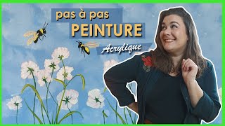 TUTO PEINTURE DEBUTANT  peindre des fleurs fleurs [upl. by Enitsyrk]